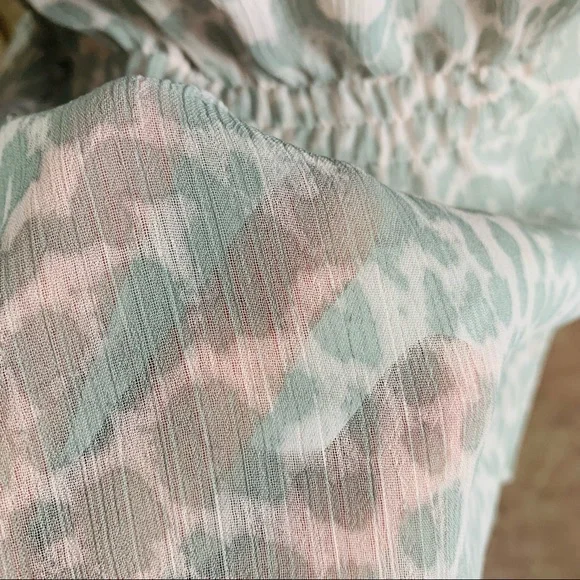 Marchesa Voyage Tie Leopard Animal Sheer Blouse - Picture 6 of 12